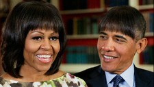 Barack Obama med pannelugg (USPOOL) Barack Obama med pannelugg (USPOOL)