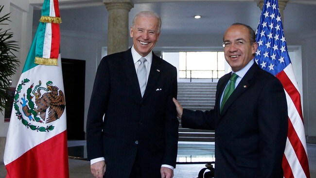 Joe Biden og Felipe Calderon (Foto: TOMAS BRAVO/Reuters) Joe Biden og Felipe Calderon (Foto: TOMAS BRAVO/Reuters)
