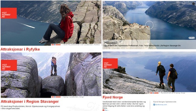 Faksimiler fra visitnorway.no og Region Stavanger (Foto: Terje Rakke/Nordic Life/Region Stavanger/Visitnorway.no/Montasje/NRK) Faksimiler fra visitnorway.no og Region Stavanger (Foto: Terje Rakke/Nordic Life/Region Stavanger/Visitnorway.no/Montasje/NRK)