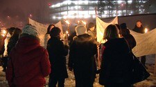Demonstrasjon Ahus (Foto: Frode Wik/NRK)