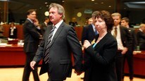 Jean Asselborn og Catherine Ashton (Foto: Thierry Roge/Scanpix/Reuters)