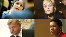 Sylvia Brustad, Bjarne Håkon Hansen, Kristin Halvorsen og Manuela Ramin-Osmundsen (Foto: Jan Fr. Erichsen, Kyrre Lien og Håkon Mosvold Larsen/Scanpix)