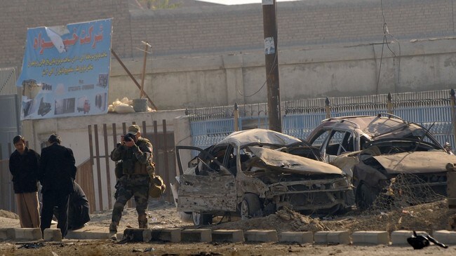 Angrep mot Camp Phoenix i Kabul (Foto: Massoud Hossaini/Scanpix/AFP)
