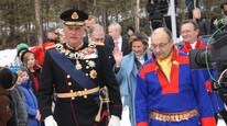 Kongeparet ankommer Sametinget (Foto: Åse Pulk/NRK)