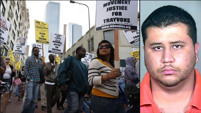Demonstrasjon og George Zimmerman (AP/AFP) Demonstrasjon og George Zimmerman (AP/AFP)