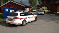 Politi og ambulanse Mysen mottak (Foto: Glenn Thomas Nilsen)
