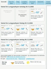 Værvarsel for Longyearbyen (Foto: NRK)