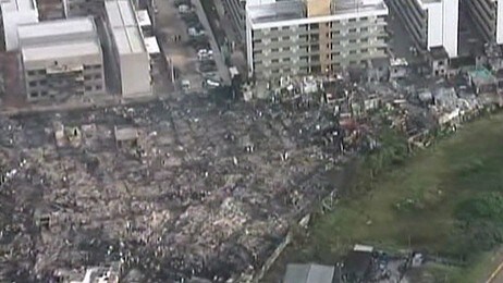 Slik såg slumområdet Diogo Pires ut etter brannen. (Foto: EBU/TV Globo)