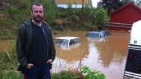 Flom i Stange (Foto: Ola Bjørlo Strande/NRK)