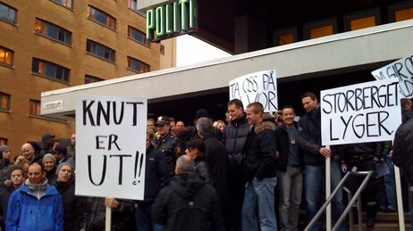 Politistreik, Bergen (Foto: Kjell Jøran Hansen/NRK) Politistreik, Bergen (Foto: Kjell Jøran Hansen/NRK)