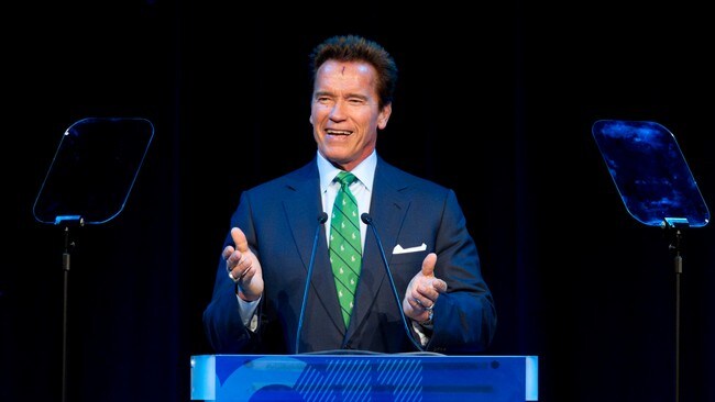Arnold Schwarzenegger på Zerokonferansen. (Foto: Kallestad, Gorm/Scanpix) Arnold Schwarzenegger på Zerokonferansen. (Foto: Kallestad, Gorm/Scanpix)