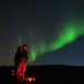 Nordlys sett fra bålet, på Nonsbu hytte (i nærheten av Tromsø), 9 september 2010