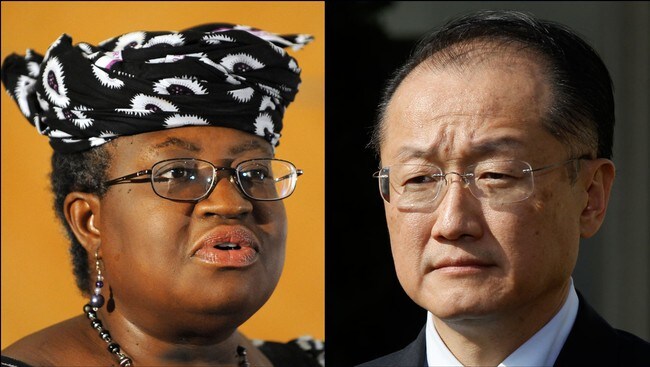 Ngozi Okonjo Iwealam (t.v.) og Jim Yong Kim (Foto: Utomi Ekpei//Charles Dharapak/AFP/AP) Ngozi Okonjo Iwealam (t.v.) og Jim Yong Kim (Foto: Utomi Ekpei//Charles Dharapak/AFP/AP)