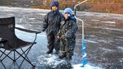 Patrick og Joakim hadde det gøy på på Langvatnet ved Straume Bø i Vesterålen