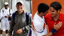 Serena Williams, Caroline Wozniacki, Novak Djokovic og Roger Federer (Foto: Bildemontasje NRK/Scanpix) Serena Williams, Caroline Wozniacki, Novak Djokovic og Roger Federer (Foto: Bildemontasje NRK/Scanpix)