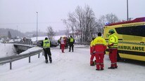 Bilulykke på Elvestad (Foto: Bjørnar Brechan/NRK)