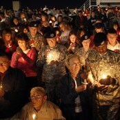 Minnemarkering i Fort Hood, Texas (Foto: Tom Fox/Scanpix/AP)