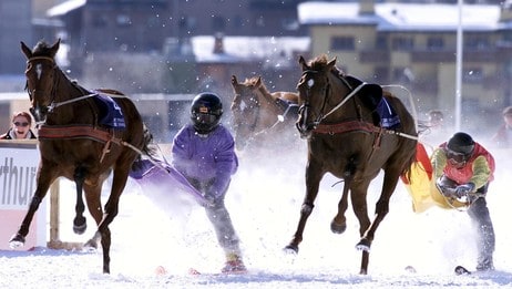 Skijoring, fra Sveits i 2002 (Foto: Keystone, Arno Balzarini/Scanpix/AP)