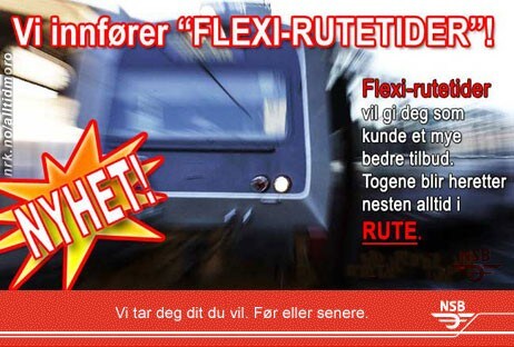 NSB innfører flexi-rutetider (Foto: Fotofikling: Trine Lund) NSB innfører flexi-rutetider (Foto: Fotofikling: Trine Lund)