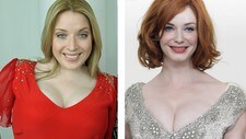 Reidun Sæther og Christina Hendricks (NRK/AP)