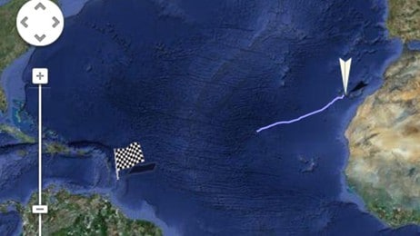 Njord på vei over Atlanteren (Foto: Google Maps)