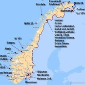 Kystverkets kart over vrak i Norge (Foto: Kystverket)