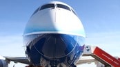 Boeing sin nye Dreamliner på jomfrutur på Gardermoen
