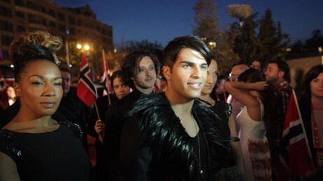 Tooji på åpningsfest i Baku (Foto: Hege Bakken Riise/NRK)