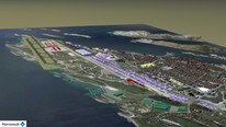 Slik vil Bodø kommune at den nye kampflybasen i Bodø skal bli. Fra sørøst (Foto: Norconsult)