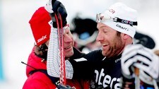 Odd-Bjørn Hjelmeset med Åge Skinstad (Foto: Stian Lysberg Solum/Scanpix)