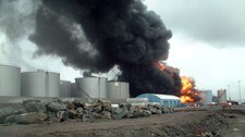 Eksplosjon på Sløvåg (Foto: Wilheim Benidtson)