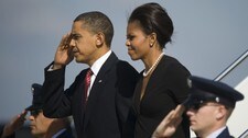 President Barack Obama og Michelle Obama ved Fort Hood (Foto: Jim Watson/Scanpix/AFP)