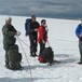Pause på tur over breen mellom Fonnabu og Holmaskjer.