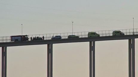Trafikkaos på Karmsund bru (Foto: Tor Andre Johannessen)