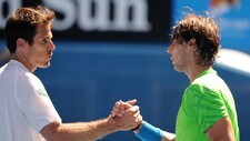 Rafael Nadal og Tommy Haas (Foto: Andrew Brownbill/Ap)