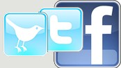 Twitter og Facebook logoer Twitter og Facebook logoer