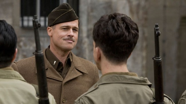 Ensom amerikaner i Cannes: Brad Pitt som Aldo Raine i «Inglourious Basterds» (Foto: United International Pictures / Filmweb) Ensom amerikaner i Cannes: Brad Pitt som Aldo Raine i «Inglourious Basterds» (Foto: United International Pictures / Filmweb)