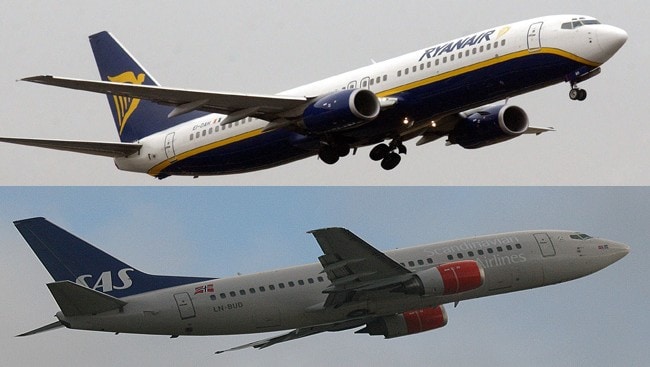 Ryanair og SAS i lufta (Foto: Frank Perry/NRK/AFP) Ryanair og SAS i lufta (Foto: Frank Perry/NRK/AFP)