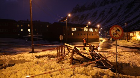 gjørmeras i Longyearbyen (Foto: Kjersti Strømmen)
