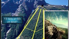 Risikoen er stor for fjellskred fra Åkerneset (Foto: Foto/illustrasjon: Møre og Romsdal fylke)