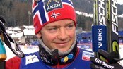 Sjur Røthe:- " Målet er nådd på første konkurranse" - Sjur Røthe var storfornøyd med dagens tredjeplass under 30km. Reporter: Ida Nysæther Rasch
