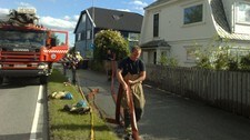 Brann på Vaulen (Foto: Ole Andreas Bø/NRK)
