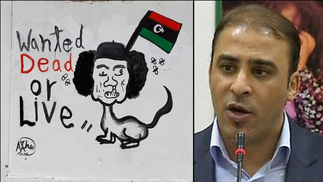 Moussa Ibrahim og karikatur (AP) Moussa Ibrahim og karikatur (AP)