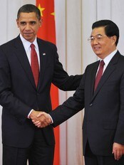 Barack Obama møter Kinas president Hu Jintao i Beijing (Foto: Mandel Ngan/Scanpix/AFP) Barack Obama møter Kinas president Hu Jintao i Beijing (Foto: Mandel Ngan/Scanpix/AFP)