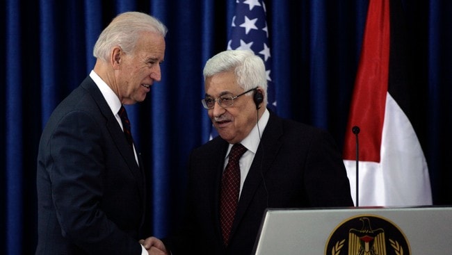 Joe Biden og Mahmoud Abbas (Foto: Anmar Awad/Scanpix/Reuters) Joe Biden og Mahmoud Abbas (Foto: Anmar Awad/Scanpix/Reuters)