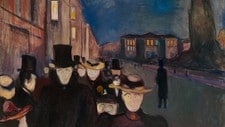 Edvard Munch: 'Aften på Karl Johan' fra 1892 (beskåret) (Munch/BONO/2013). (Foto: KODE)