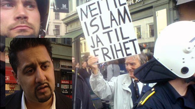 Abid Raja og Islam-markeringen (Foto: Ida Jørgensen/NRK)