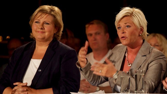 Erna Solberg (H) og Siv Jensen (Frp) (Foto: Schrøder, Tor Erik/SCANPIX)