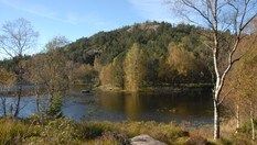 Nydelig utsikt til Ognaelva fra gapahuken i Hetlandskogen