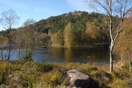 Nydelig utsikt til Ognaelva fra gapahuken i Hetlandskogen